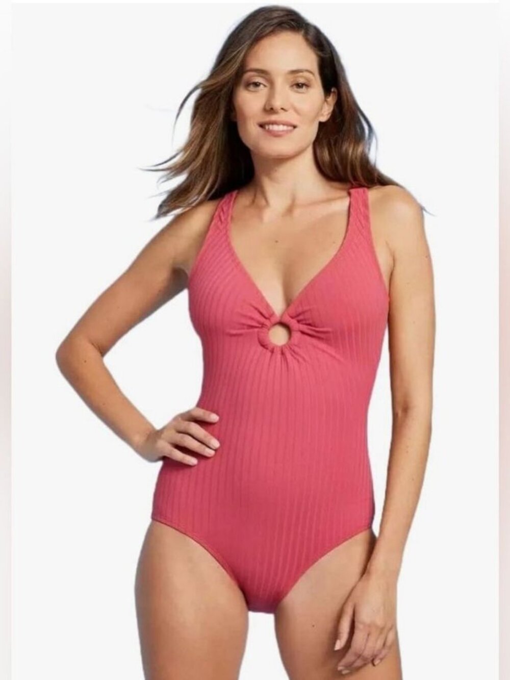 Kona Sol One Piece Keyhole Swimsuit